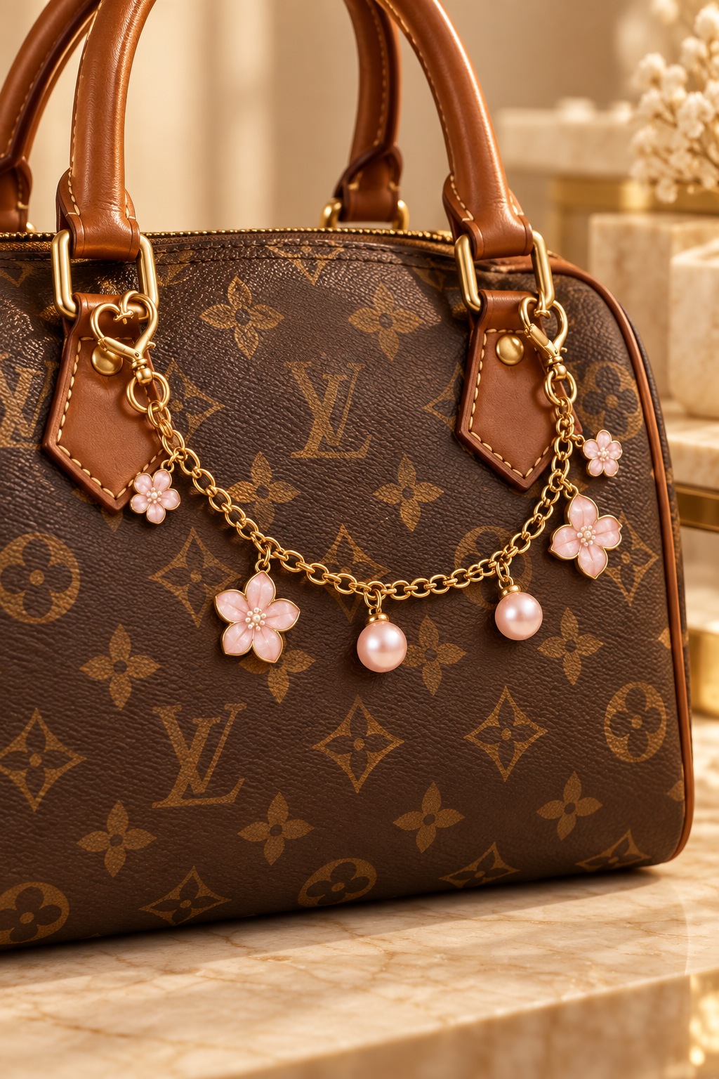 Cherry Blossom Chain Bag Charm