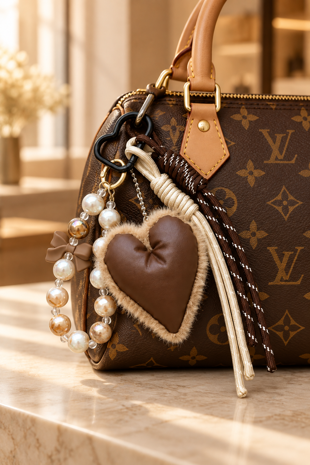 Cozy Heart Bag Charm