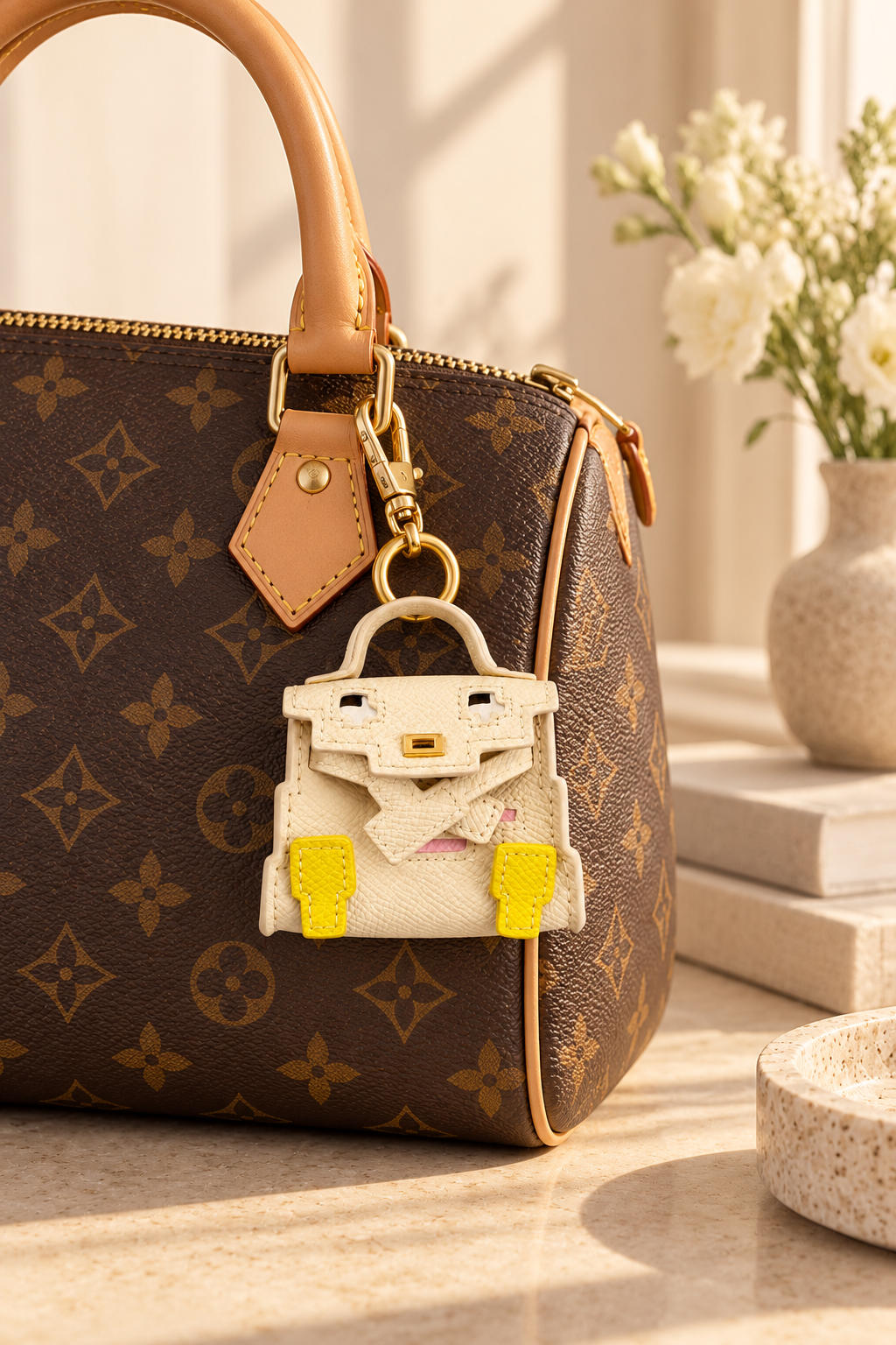 Mini Satchel Bag Charm & Keychain
