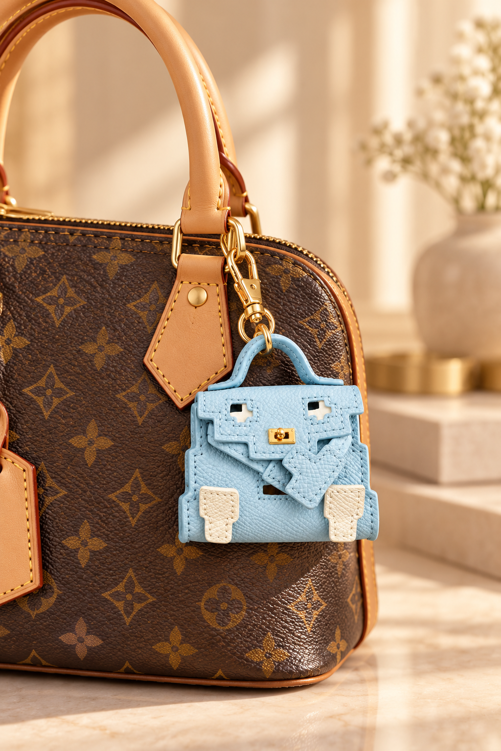 Mini Satchel Bag Charm & Keychain