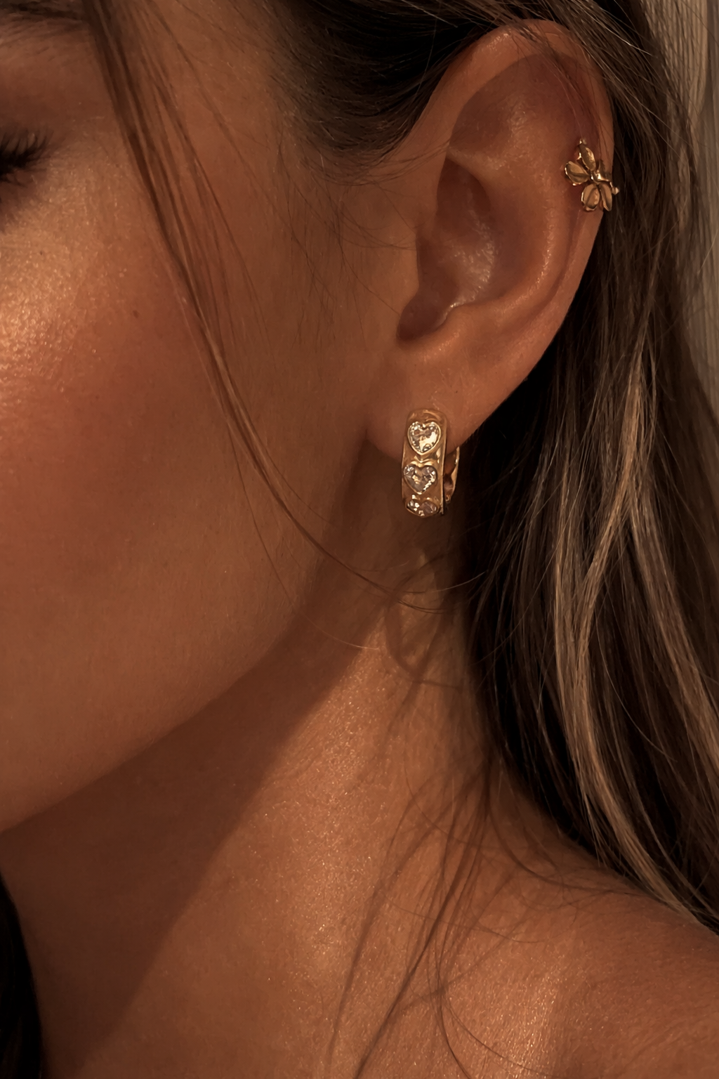 Sweet Spark Heart Hoops