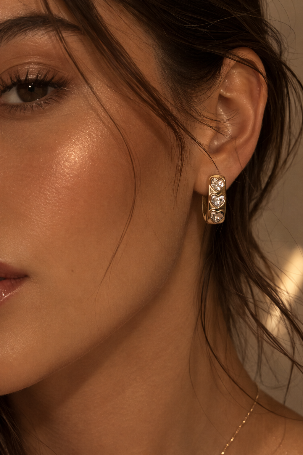 Sweet Spark Heart Hoops