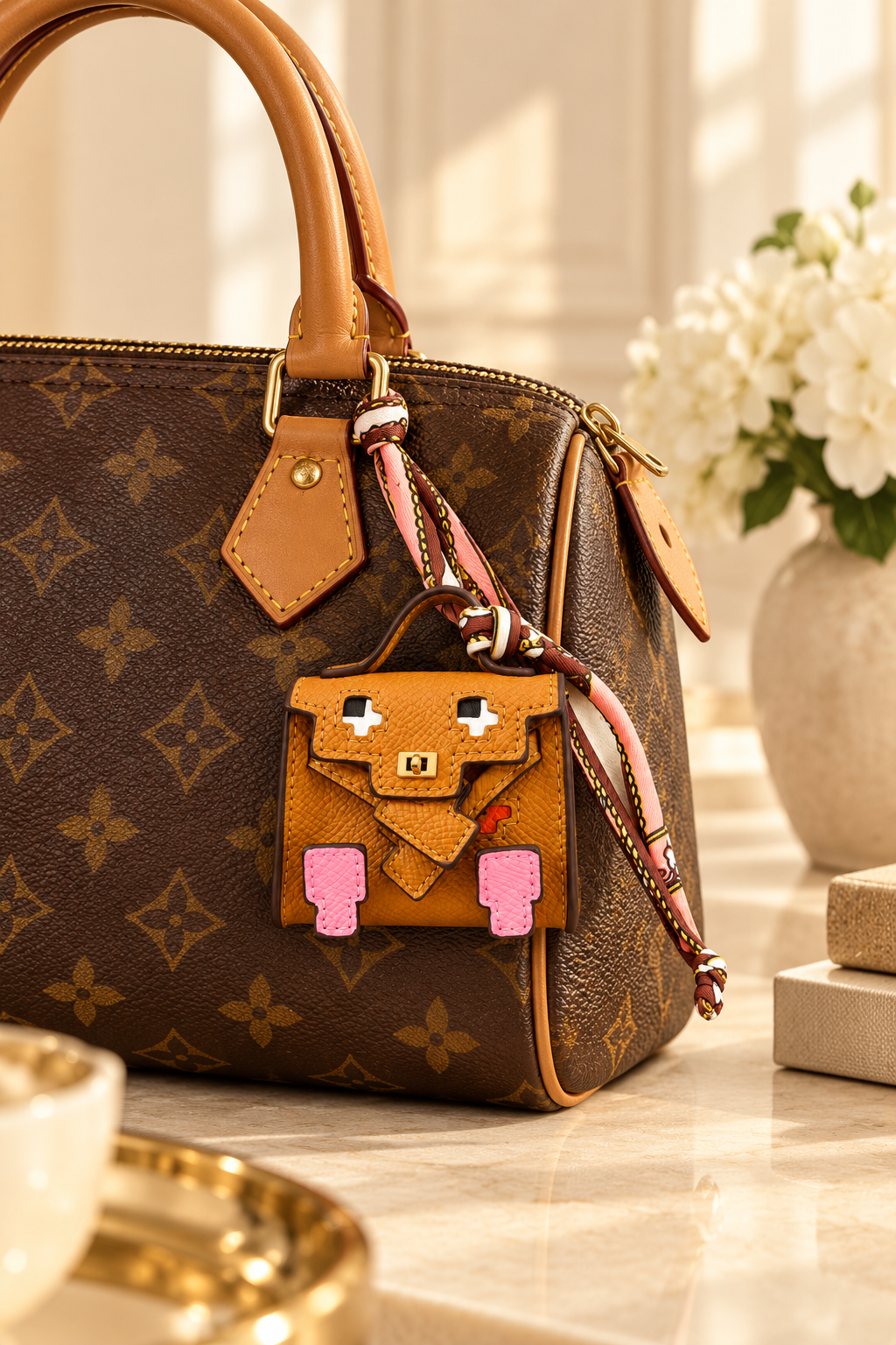 Pixel Mini Bag Charm & Keychain