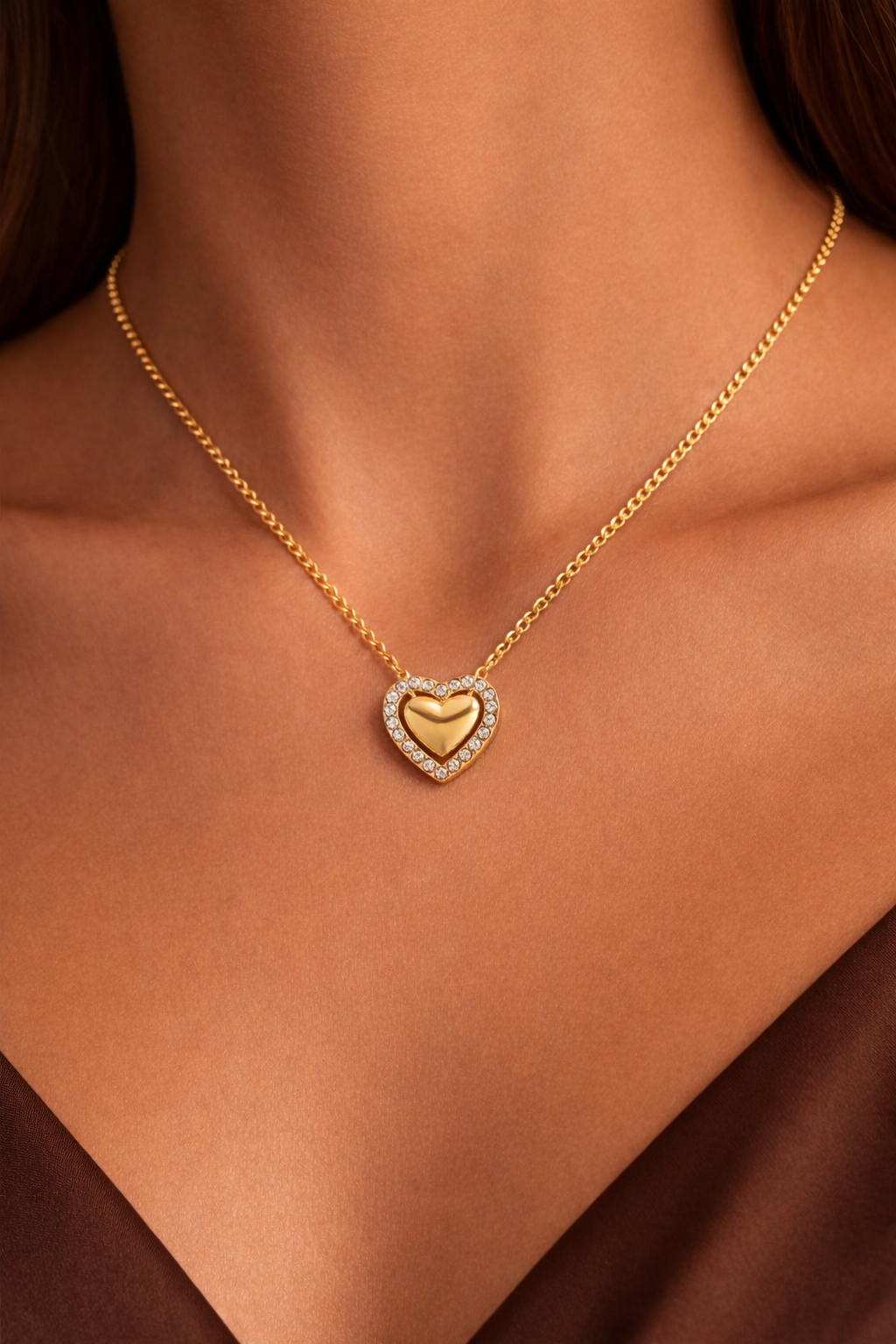 Blush Halo Heart Necklace