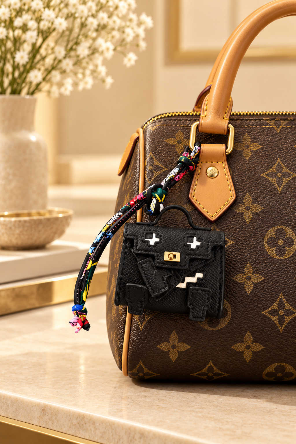 Pixel Mini Bag Charm & Keychain