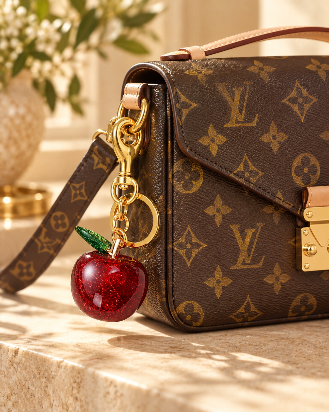 Ruby Apple Charm