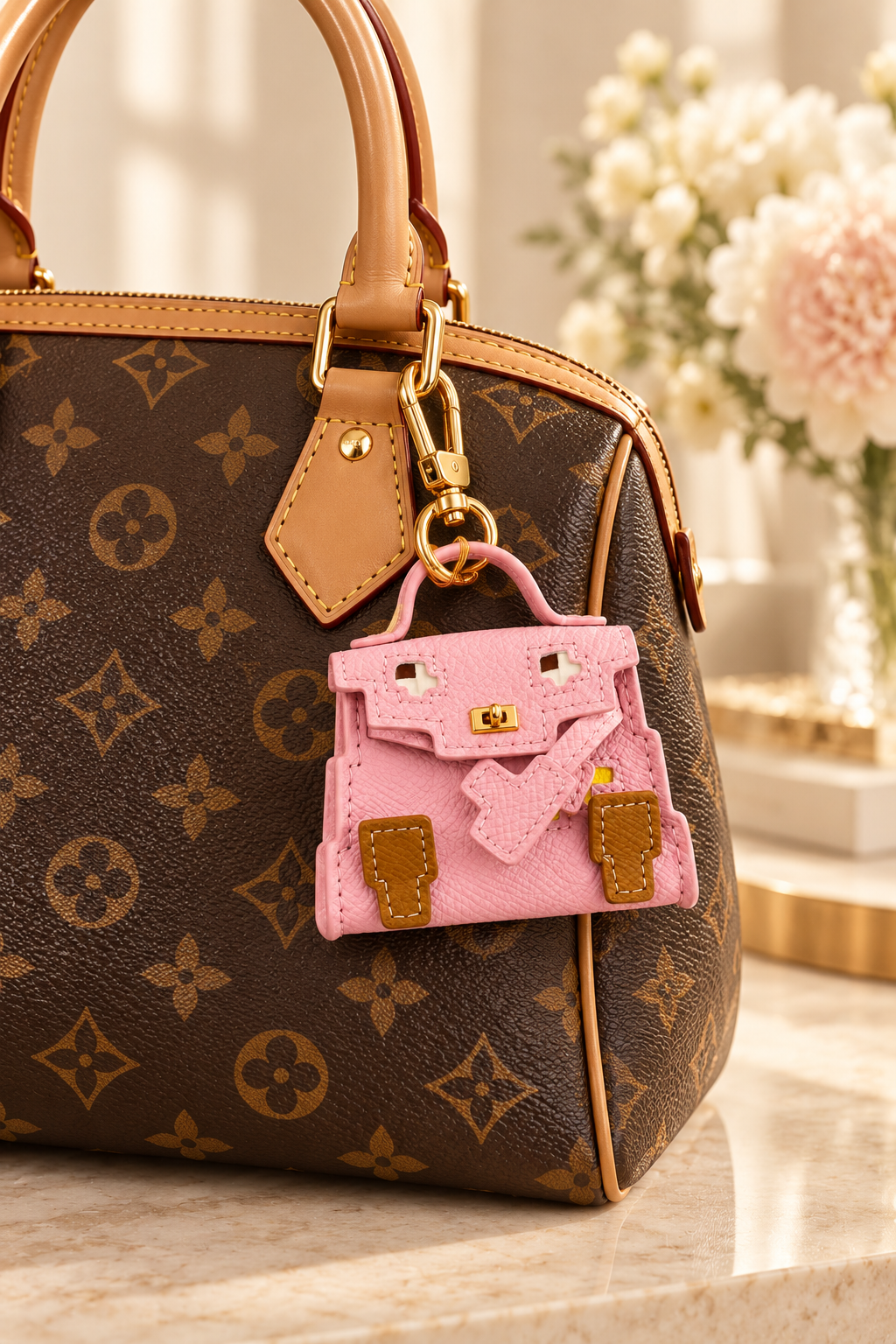 Mini Satchel Bag Charm & Keychain
