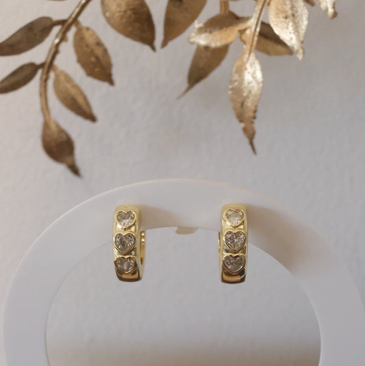 Sweet Spark Heart Hoops