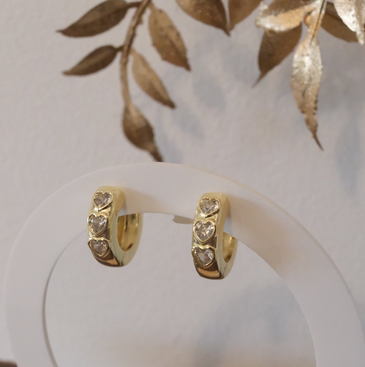 Sweet Spark Heart Hoops