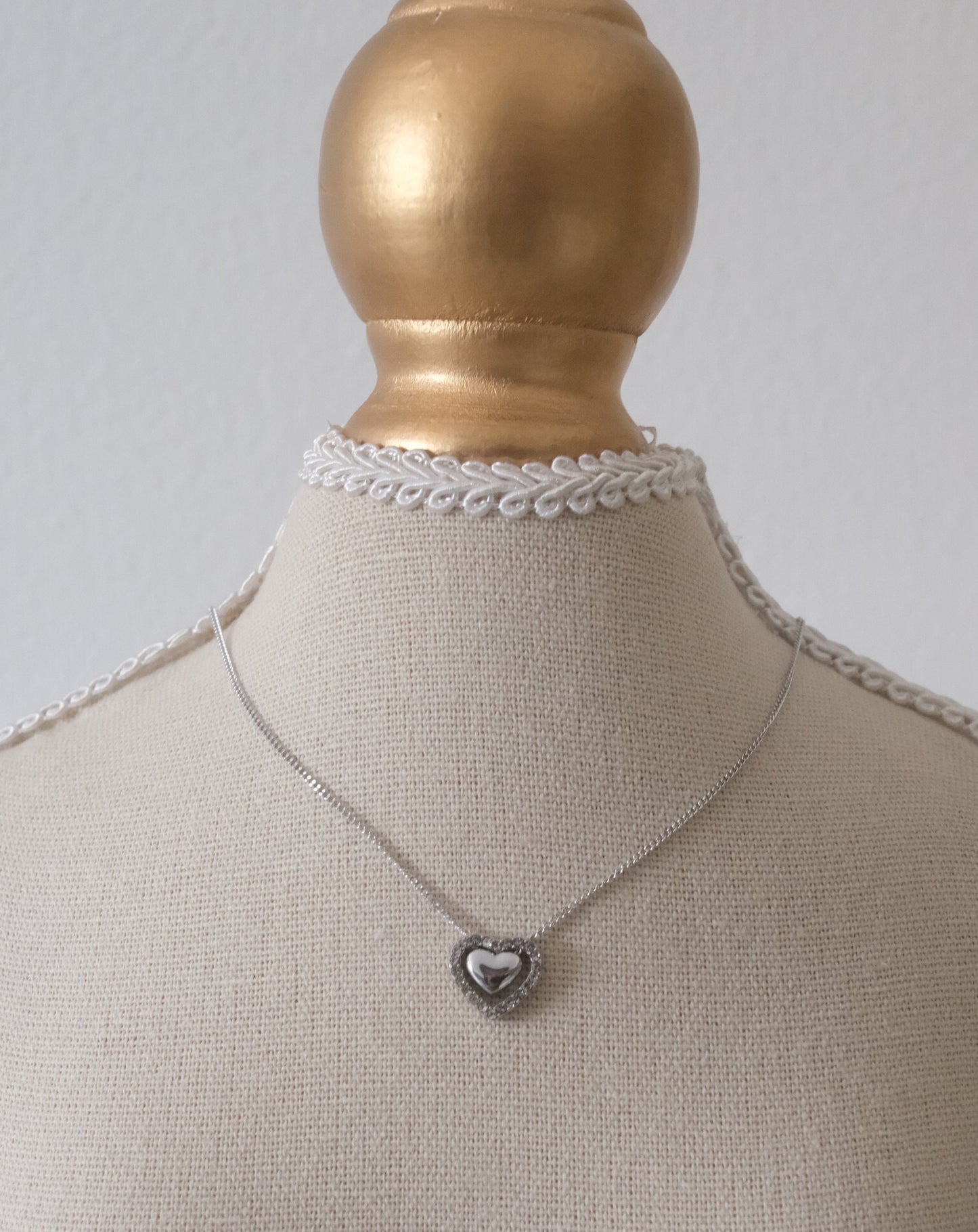 Blush Halo Heart Necklace