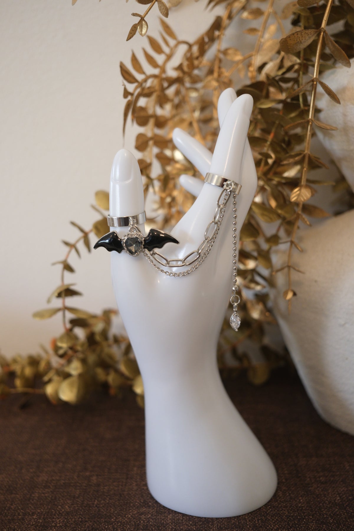 Midnight Wings Ring Chain