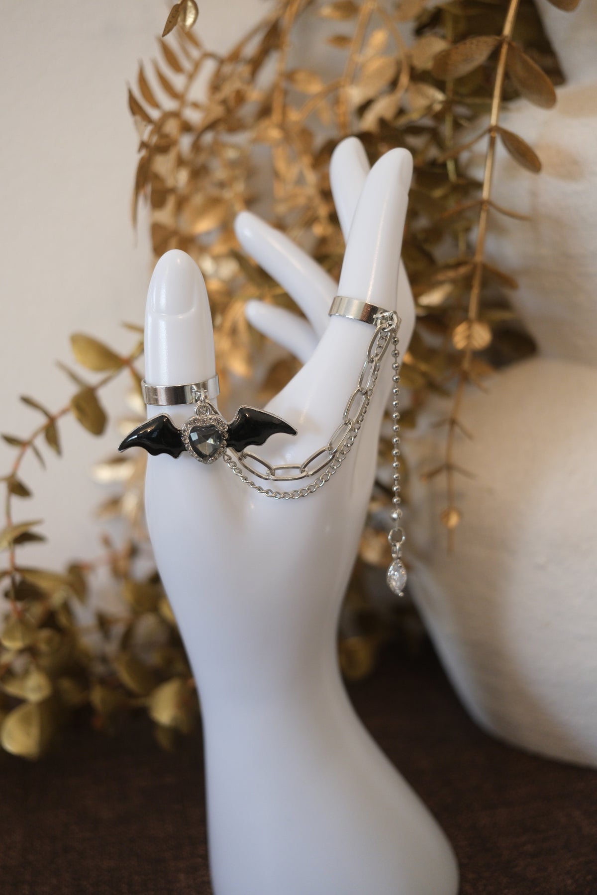 Midnight Wings Ring Chain