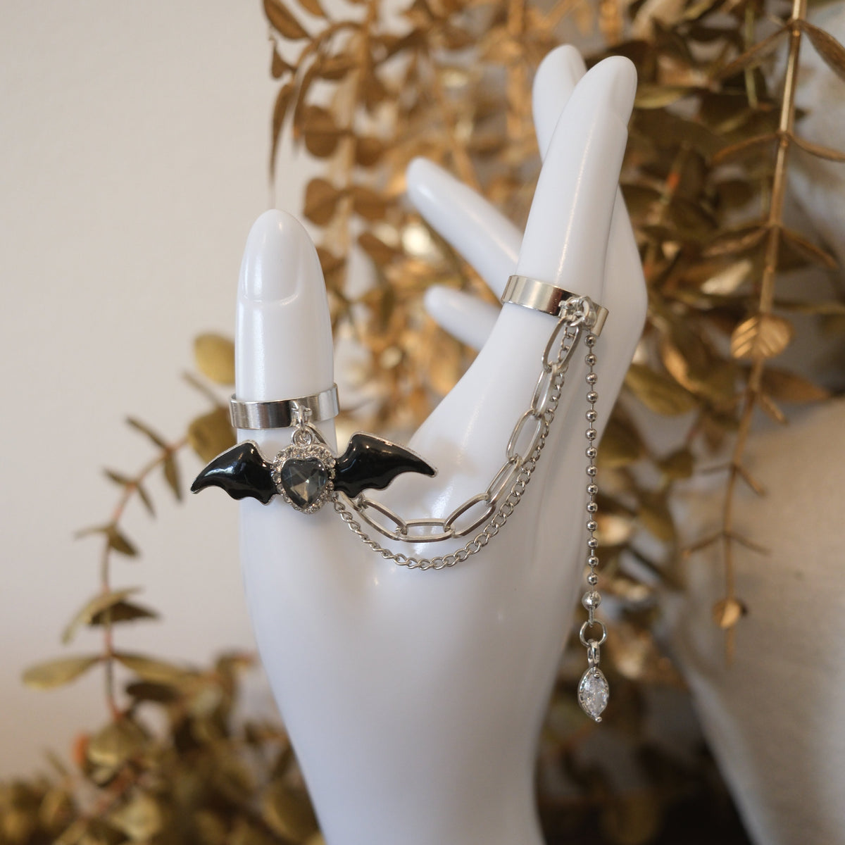 Midnight Wings Ring Chain