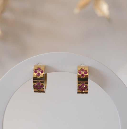Crimson Bloom Hoops