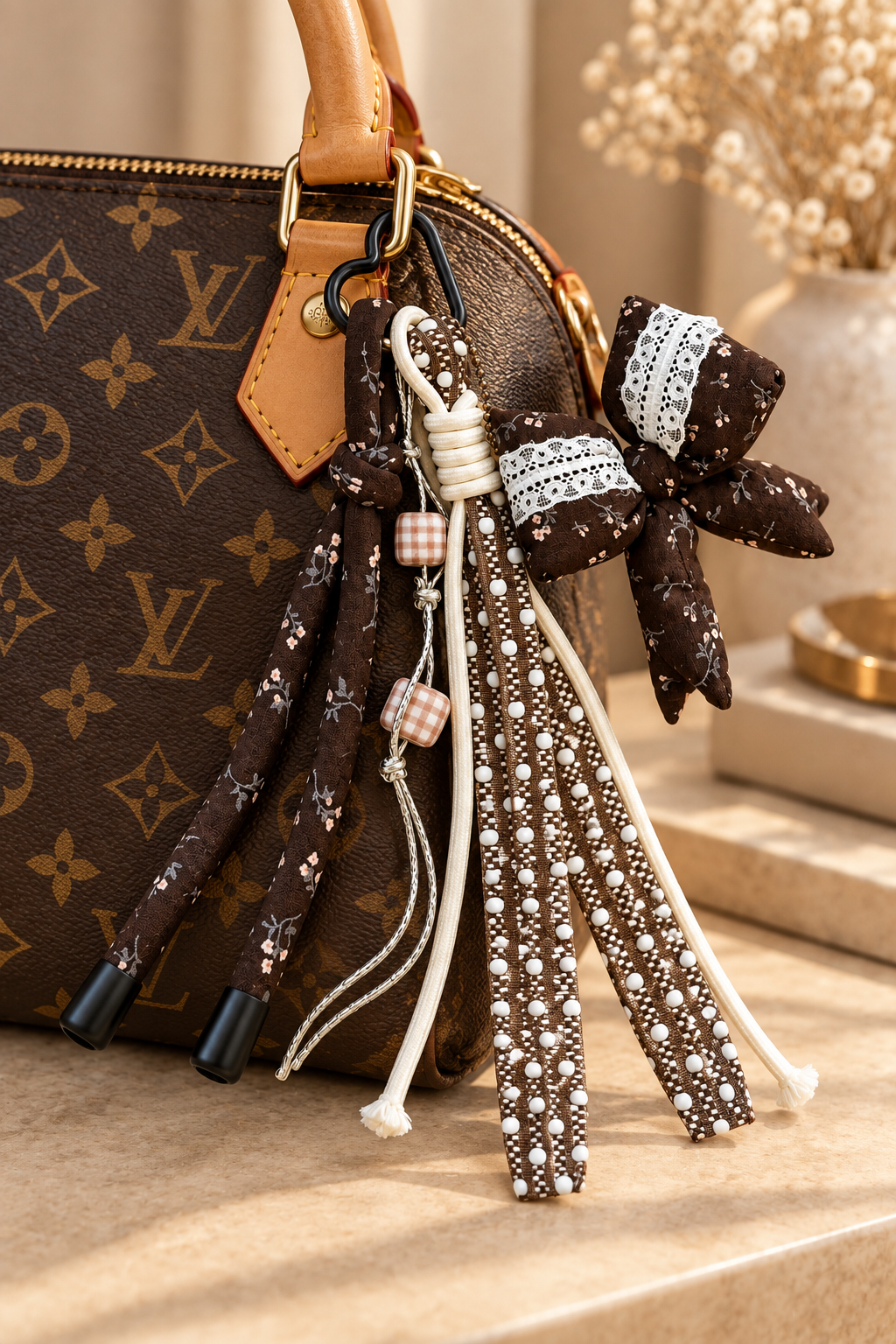 Cocoa Bow Bag Charm