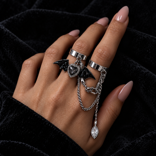 Midnight Wings Ring Chain
