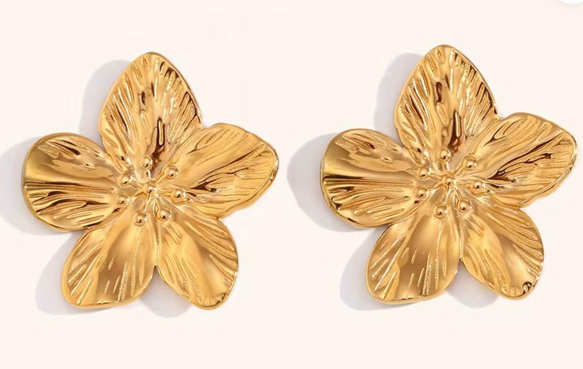 Gold Petal Earrings