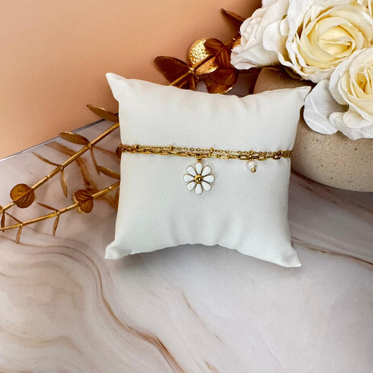 Floral Drop Chain Bracelet