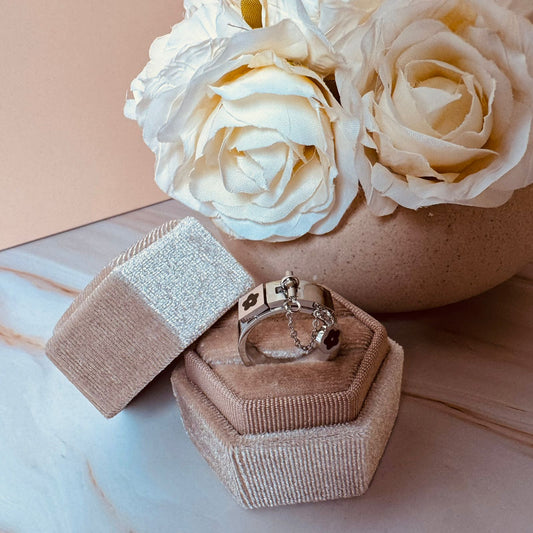 Lock-Key Silver Ring