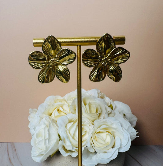 Gold Petal Earrings