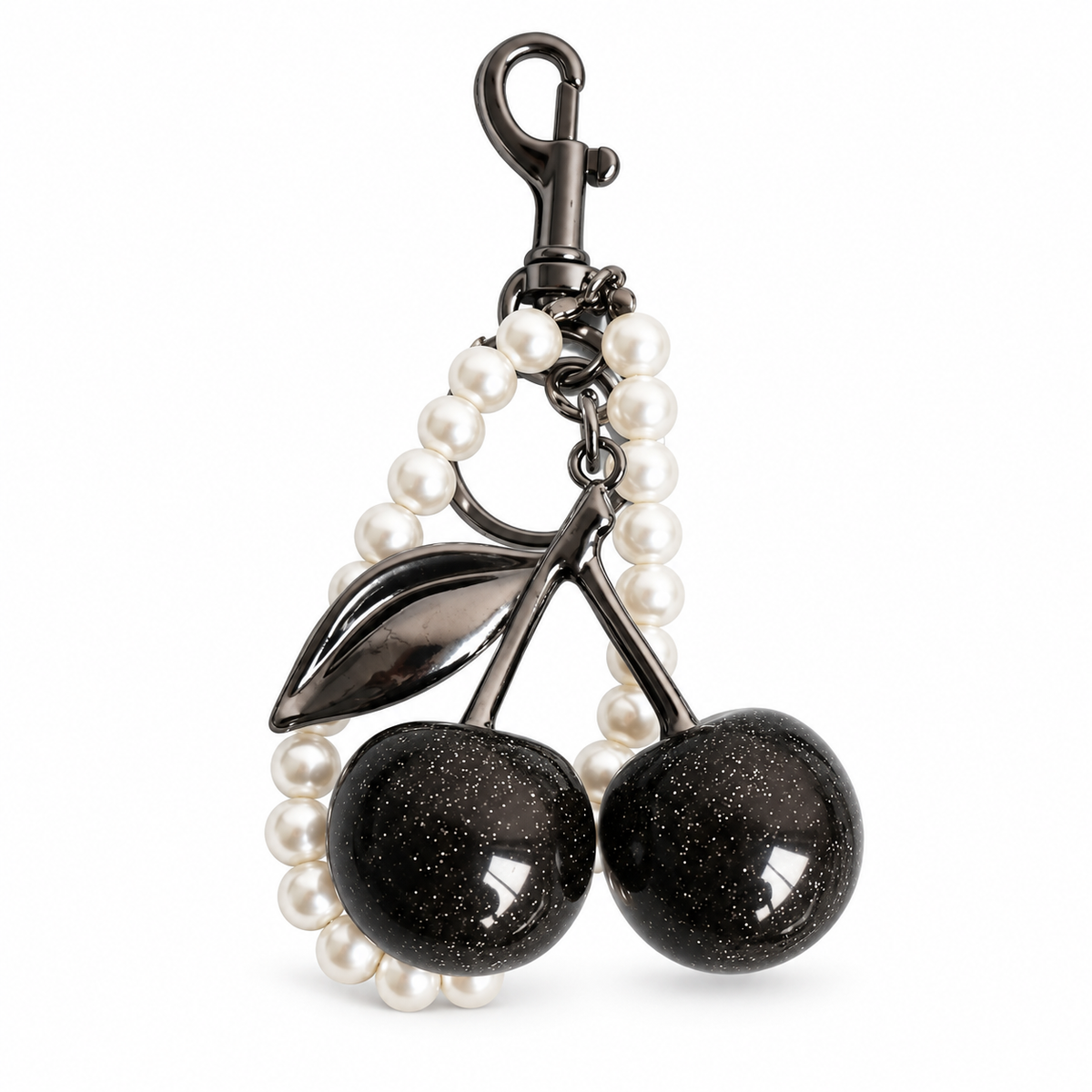 Midnight Cherry Pearl Bag Charm
