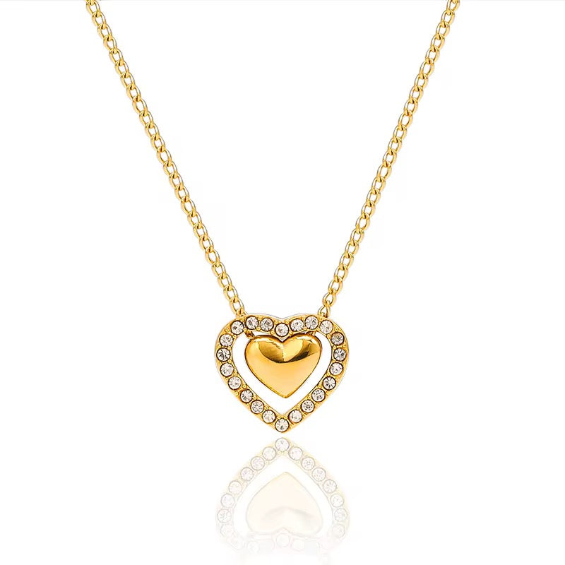 Blush Halo Heart Necklace