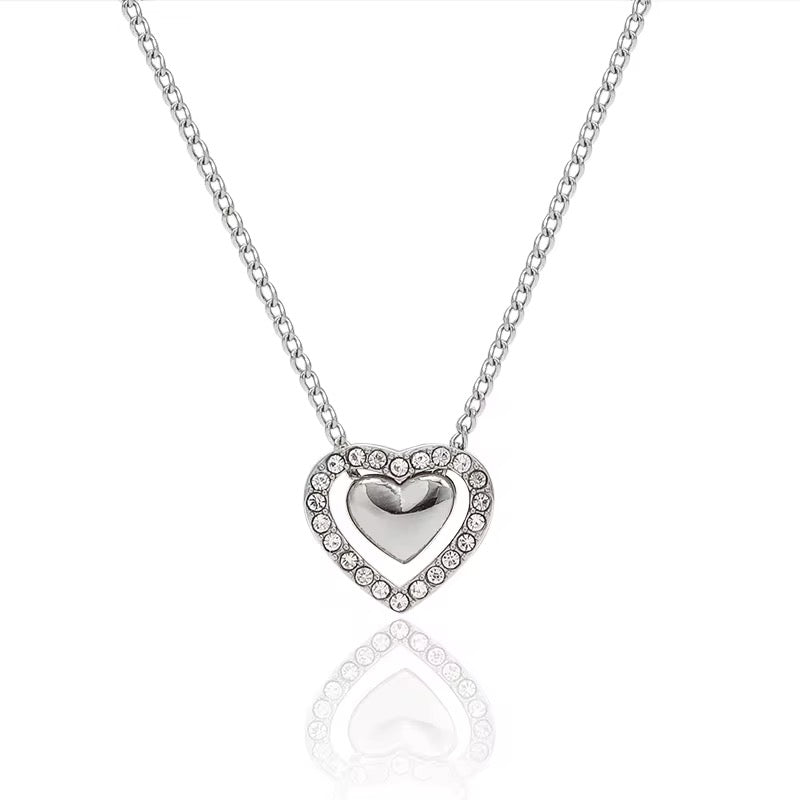 Blush Halo Heart Necklace