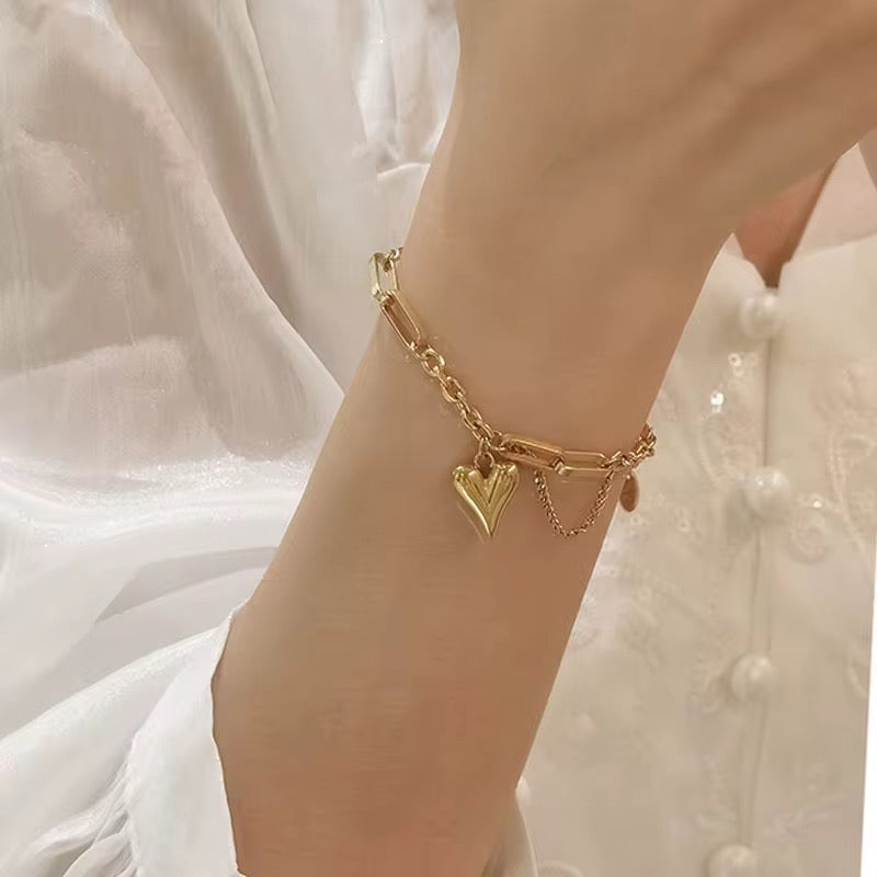 Golden Love Link Bracelet